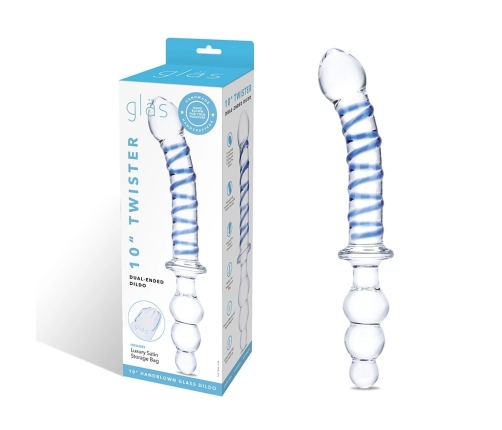 Glas Twister Glass Dual-Ended Intimate Device 23.5 cm Transparent