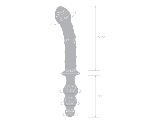 Glas Twister Glass Dual-Ended Intimate Device 23.5 cm Transparent