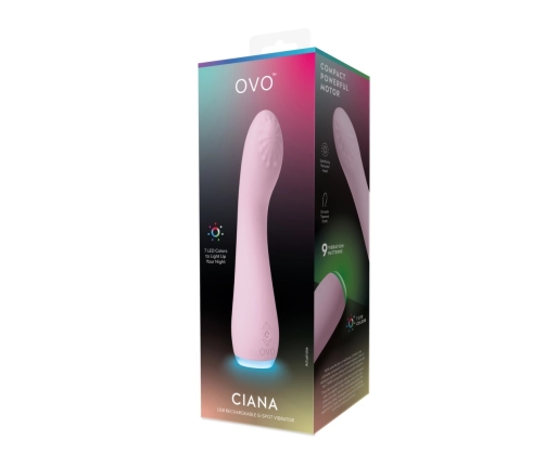 OVO CIANA Vibrator - 9 Modes, 7 LED Colors, Body-Safe Silicone