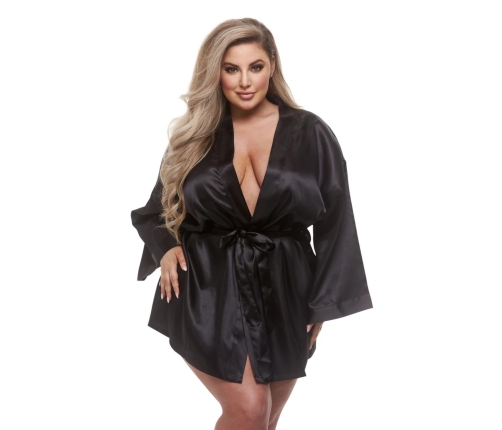 Baci - All Satin Robe Black Queen