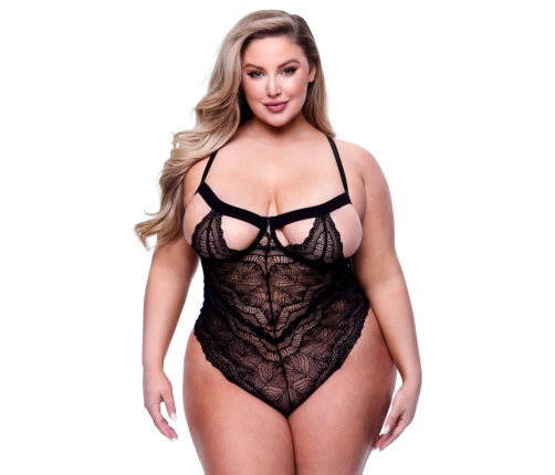 Baci - Sexy Strappy Lace Teddy Black Queen