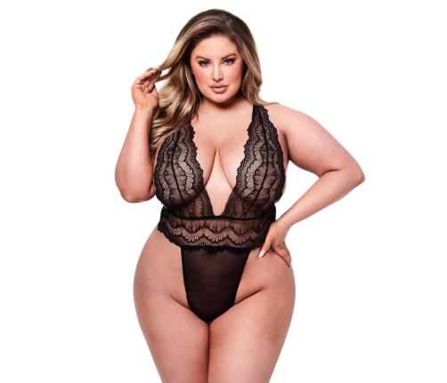 Baci - Sexy Deep V Lace Teddy Queen