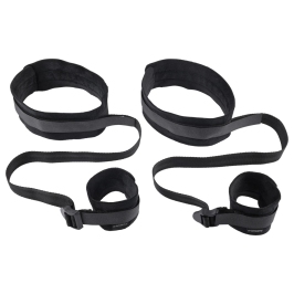 Sportsheets S&M Adjustable Thigh and Wrist Restraint System Black