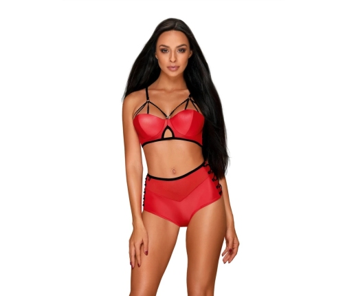 Obsessive - Leatheria 2-pcs set red S/M