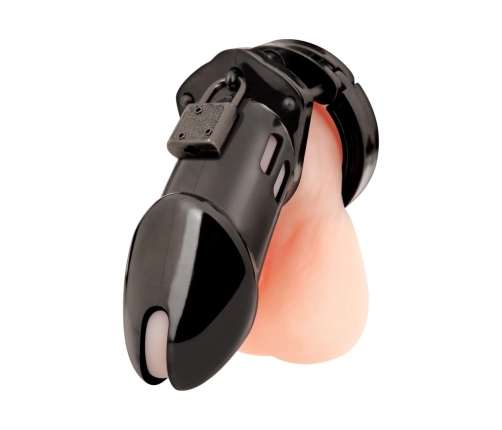 Blueline Acrylic Black See-Thru Male Chastity System with Lock