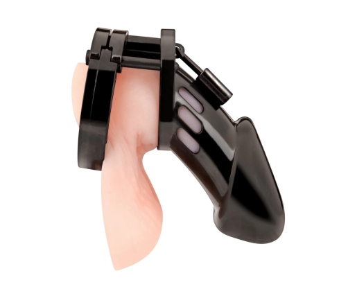 Blueline Acrylic Black See-Thru Male Chastity System with Lock