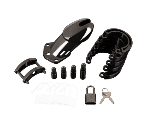 Blueline Acrylic Black See-Thru Male Chastity System with Lock