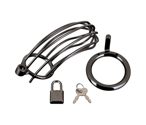 Blueline Metal Chastity Device Black - Secure Ergonomic Design