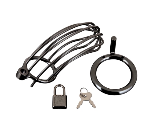 Blueline Metal Chastity Device Black - Secure Ergonomic Design