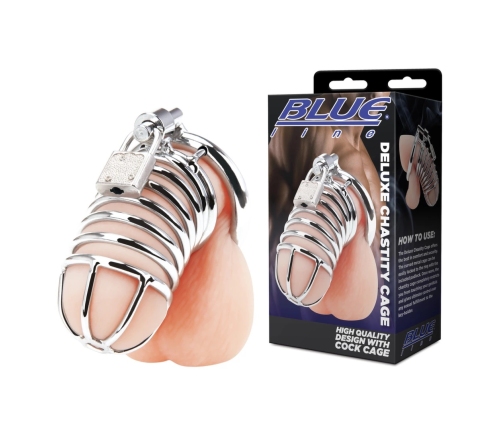 Blueline Deluxe Metal Chastity Device Ergonomic 2-Piece Set