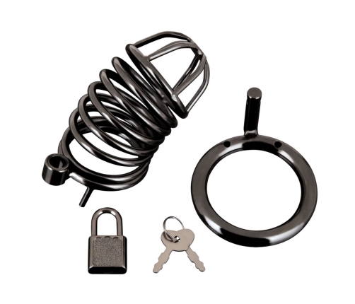 Blueline Deluxe Metal Chastity System Black Ergonomic Design