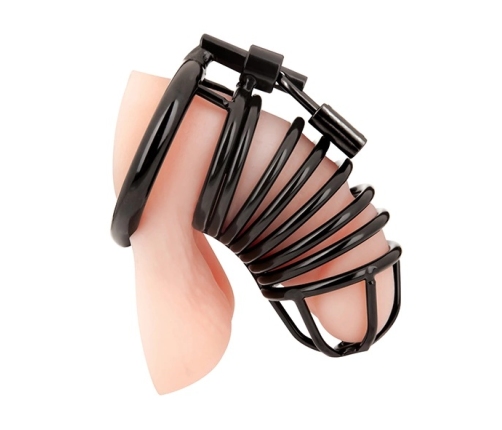 Blueline Deluxe Metal Chastity System Black Ergonomic Design