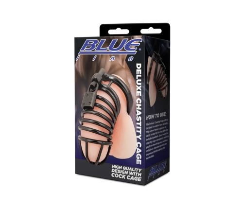 Blueline Deluxe Metal Chastity System Black Ergonomic Design