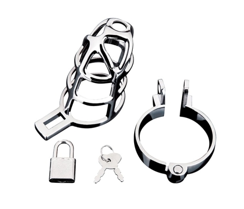 Blueline Enslave Stainless Steel Secure Chastity Cage System