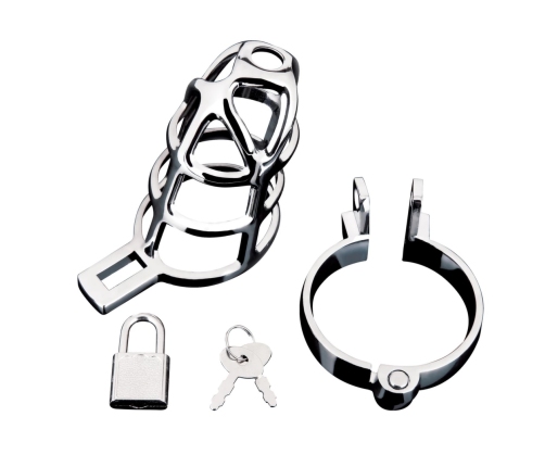 Blueline Enslave Stainless Steel Secure Chastity Cage System