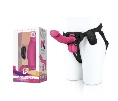 Pegasus Silicone Intimate Machine 6.5" with Harness, Anatomical Design