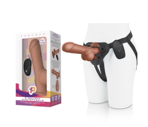 Pegasus 8” Silicone Wireless Intimate System with Adjustable Harness
