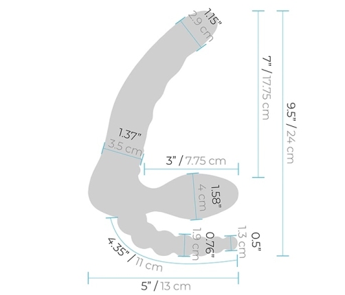 Pegasus 7” Silicone Strapless Dual-Ended System with Remote Control