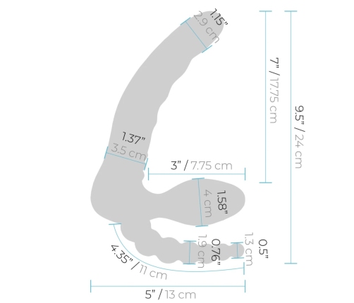 Pegasus 7” Silicone Strapless Dual-Ended System with Remote Control