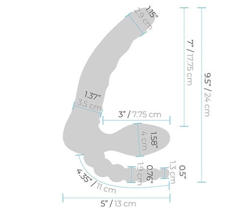 Pegasus - 7âÂ RemoteÂ ControlÂ StraplessÂ D.P.Â SiliconeÂ StrapÂ on