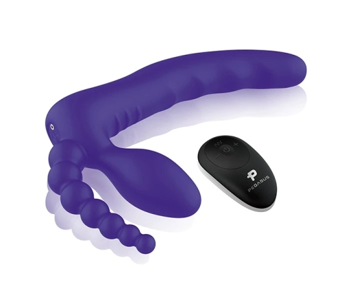 Pegasus - 7âÂ RemoteÂ ControlÂ StraplessÂ D.P.Â SiliconeÂ StrapÂ on