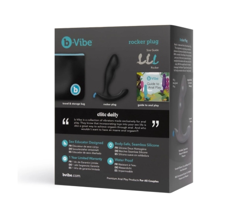 b-Vibe Rocker Plug Weighted Flexible Silicone Comfort 90g Black
