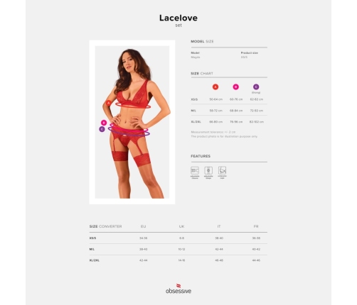 Obsessive - Lacelove 3-pcs set  XS/S