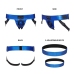 Strap-On-Me Curious Harness Metallic Blue Adjustable Dual-Belt