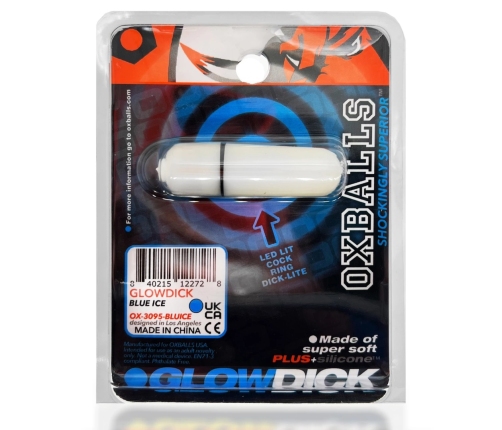 Oxballs Glowdick Blue Ice LED Light Anatomical Silicone Ring