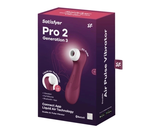 Satisfyer - Pro 2 Generation 3 App Controlled Wine Red