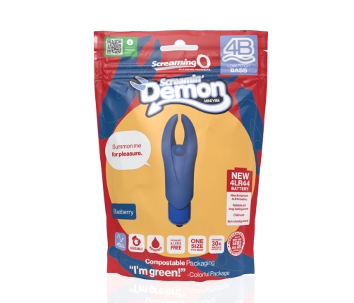 The Screaming O 4B DemonBlueberry Mini Vibe Silicone Waterproof Blue