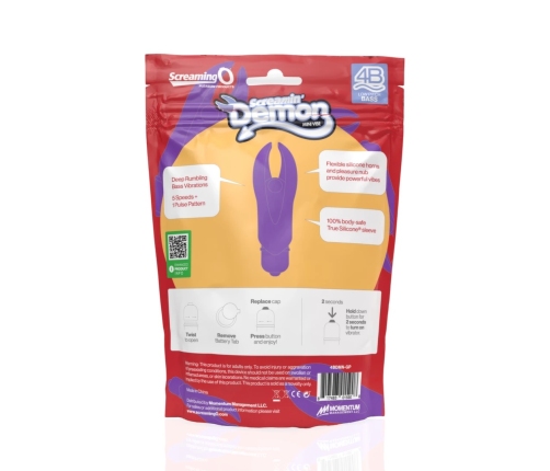 The Screaming O 4B Demon Grape Mini Massager Flexible Silicone