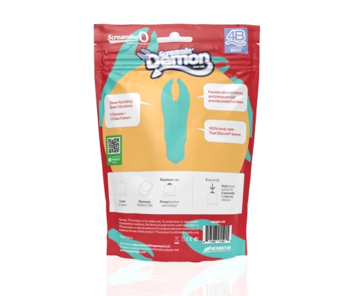 The Screaming O 4B Demon Kiwi - Compact Vibrating Massager, Pink