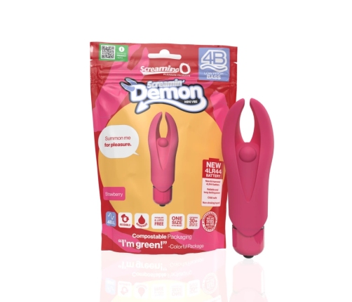 The Screaming O 4B Demon Strawberry Mini Vibrator - Compact, Waterproof, Pink
