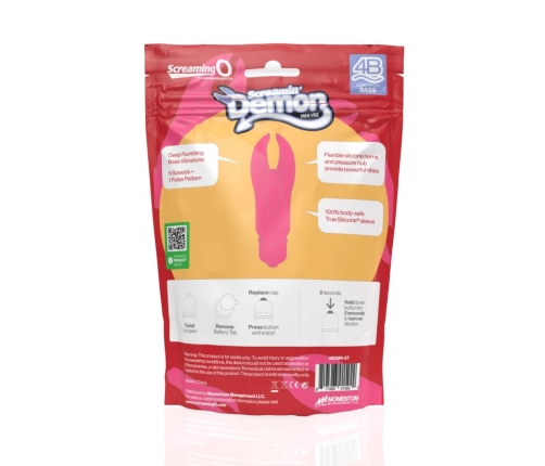 The Screaming O 4B Demon Strawberry Mini Vibrator - Compact, Waterproof, Pink