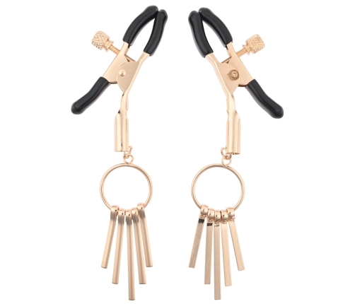 Sportsheets Verge Adjustable Intimate Clamps with Gold Rods, Black/Gold