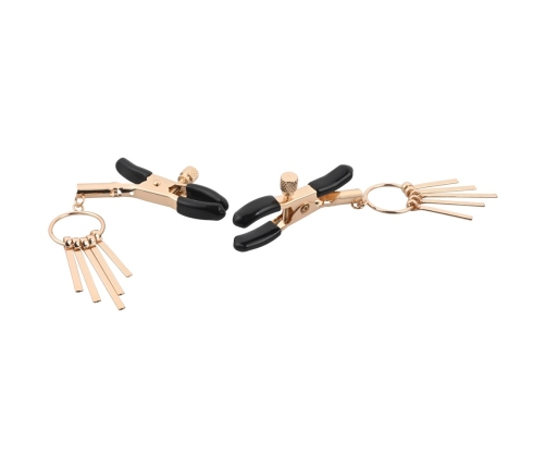 Sportsheets Verge Adjustable Intimate Clamps with Gold Rods, Black/Gold