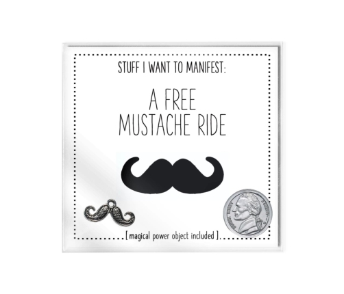 Warm Human Kartka Prezentowa z Amuletem Przejażdżka Wąsami 3x3 cale