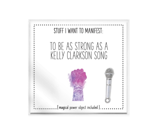 Warm Human Kartka Prezentowa z Amuletem Być Tak Silnym 3x3 cale