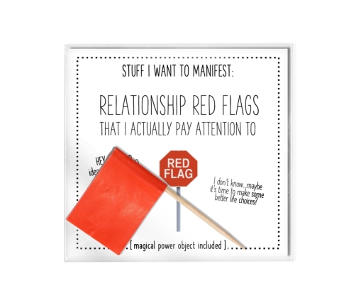 Warm Human Kartka Prezentowa Red Flagi - Zestaw z Amuletem 3x3 cale