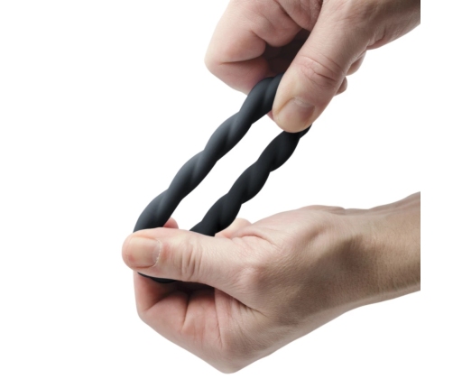 Rocks-off - Twist Non Vibrating Liquid Silicone Ring Black