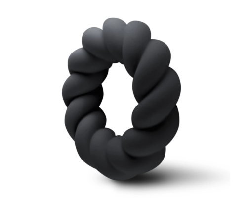 Rocks-off - Twist Non Vibrating Liquid Silicone Ring Black