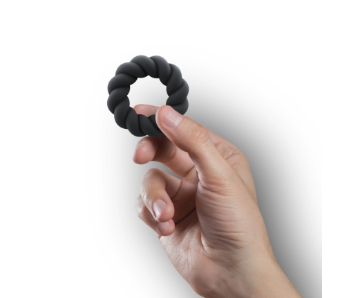 Rocks-off - Twist Non Vibrating Liquid Silicone Ring Black