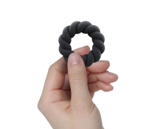 Rocks-off - Twist Non Vibrating Liquid Silicone Ring Black