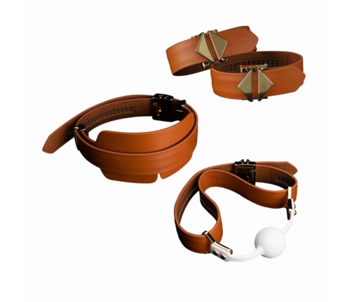 LOCKINK - Bondage & Restraint Set - brown