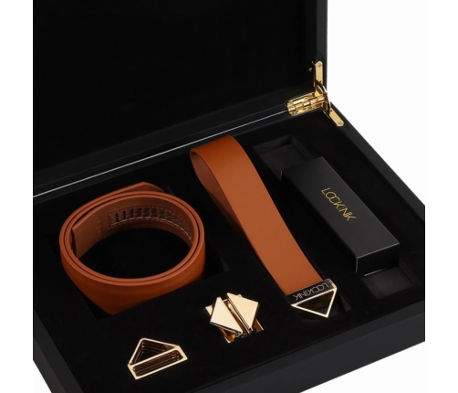 LOCKINK - Collar with Leash Set - brown