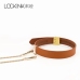 LOCKINK - Collar with Leash Set - brown