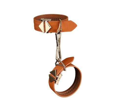 LOCKINK - Ankle and Wrist Cuffs Set - brown