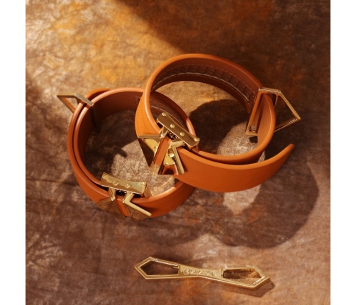 LOCKINK - Ankle and Wrist Cuffs Set - brown