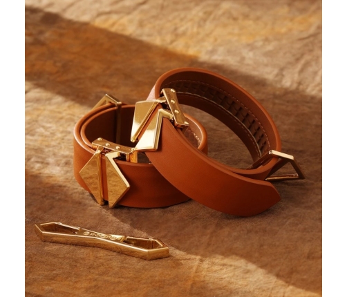 LOCKINK - Ankle and Wrist Cuffs Set - brown